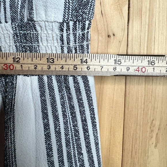 Monteau Los Angeles Women's Large Striped‎ Sleeveless V-Neck Jumpsuit Pockets - Picture 8 of 8